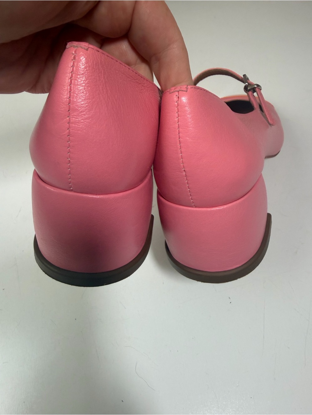 Vicenza Anthropologie Leather Colorblock Versatile Mary Jane Buckle Heels Sz 8 - Picture 12 of 16